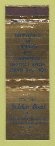 Matchbook Cover - Golden Bowl Restaurant Italian Cleveland OH