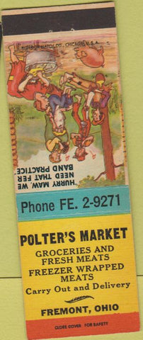 Matchbook Cover - Polter's Market Fremont OH Hillbilly
