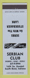 Matchbook Cover - Serbian Club South Bend IN Studebaker Lark BLUE