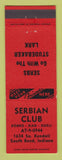 Matchbook Cover - Serbian Club South Bend IN Studebaker Lark RED
