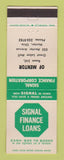 Matchbook Cover - Signal Finance Loans Mentor OH