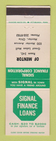 Matchbook Cover - Signal Finance Loans Mentor OH