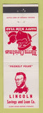 Matchbook Cover - Lincoln Savings and Loan Christmas Cleveland OH WEAR