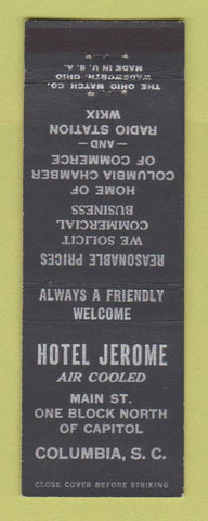 Matchbook Cover - Hotel Jerome Columbia SC WKIX Radio