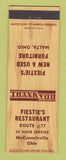 Matchbook Cover - Fiestie's Restaurant Furniture McConnelsville OH
