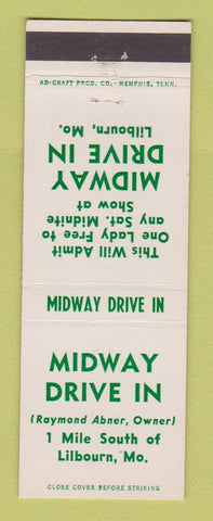 Matchbook Cover - Midway Drive In Movies Lilbourn MO