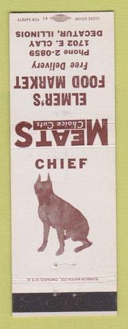 Matchbook Cover - Elmer's Food Market Grocery Deactur IL