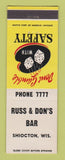 Matchbook Cover - Russ & Don's Bar Shiocton WI