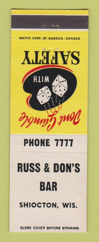 Matchbook Cover - Russ & Don's Bar Shiocton WI