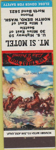 Matchbook Cover - Mt. Si Motel North Bend WA horses