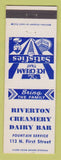 Matchbook Cover - Riverton Creamery Dairy Bar WY?