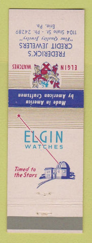 Matchbook Cover - Elgin Watches Frederick's Jewelry Erie PA