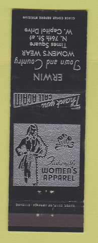 Matchbook Cover - Erwin Town and Country Women's Clothes Milwaukee? WI?