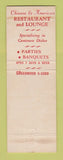 Matchbook Cover - Oriental Terrace Chinese Restaurant Maple Heights OH