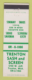 Matchbook Cover - Trenton Sash and Screw Trenton MI