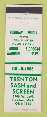 Matchbook Cover - Trenton Sash and Screw Trenton MI