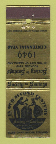 Matchbook Cover - Society for Savings Bank Cleveland OH 1949