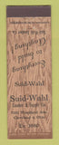 Matchbook Cover - Suid Wahl Lumber Cleveland OH