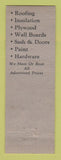 Matchbook Cover - Suid Wahl Lumber Cleveland OH