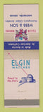 Matchbook Cover - Elgin Watches Webb & Son Huntington IN