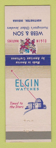 Matchbook Cover - Elgin Watches Webb & Son Huntington IN