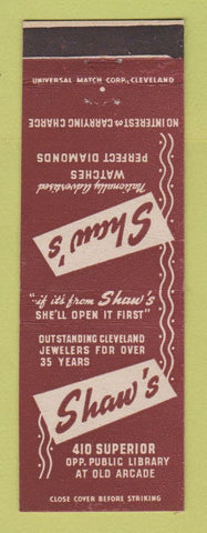 Matchbook Cover - Shaw's Jewelry Cleveland OH