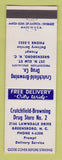 Matchbook Cover - Crutchfield Browning Drug Store Greensboro NC
