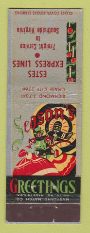 Matchbook Cover - Estes Express Lines Trucking Richmond VA Christmas