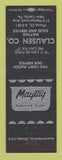 Matchbook Cover - MAytag Appliances Clausen New Castle PA BLACK