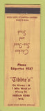 Matchbook Cover - Tibbie's Indian Ford WI