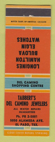 Matchbook Cover - Tabbert's El Camino Jewelry El Paso TX