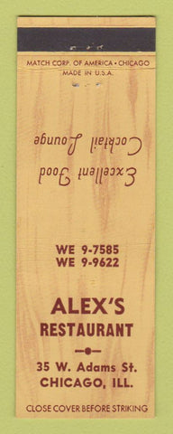 Matchbook Cover - Alex's Restaurant Chicago IL