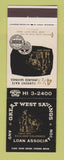 Matchbook Cover - Great West Savings and Loan Boulder Colorado