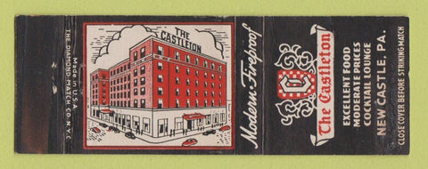 Matchbook Cover - The Castleton Hotel New Castle PA WEAR