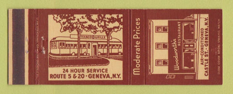 Matchbook Cover - Woodworth's Restaurant Geneva NY