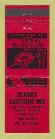Matchbook Cover - Clarks Eastside Inn