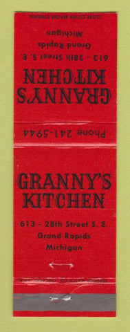 Matchbook Cover - Granny's Kitchen Grand Rapids MI