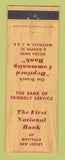Matchbook Cover - First National Bank Westville NJ