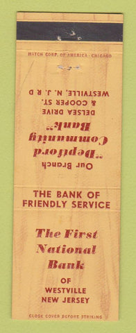 Matchbook Cover - First National Bank Westville NJ