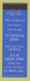 Matchbook Cover - Crown Beverage Fort Smith AR H&H Liquor Store