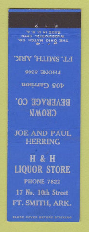 Matchbook Cover - Crown Beverage Fort Smith AR H&H Liquor Store