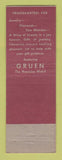 Matchbook Cover - Gruen Watches Hart's Jewelry Lorain OH