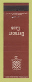 Matchbook Cover - Detroit Club MI