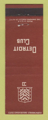 Matchbook Cover - Detroit Club MI