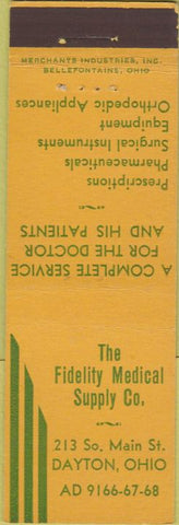 Matchbook Cover - Fidelity Medical Supply Co Dayton OH