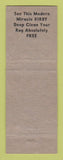 Matchbook Cover - Kirby Vacuum Cleaners Kenosha WI WORN
