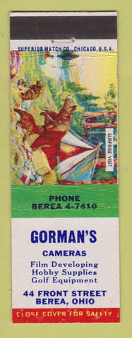 Matchbook Cover - Gorman's Cameras Berea OH
