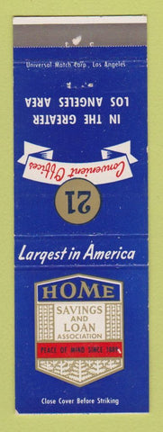 Matchbook Cover - Home Savings and Loan Los Angeles CA