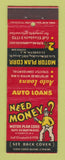 Matchbook Cover - Motor Plan Corp Loans Elizabeth NJ