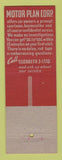 Matchbook Cover - Motor Plan Corp Loans Elizabeth NJ